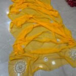 A beautiful collection of 60gm Georgette sarees in vibrant colors with detailed Gota Patti and katdana work.